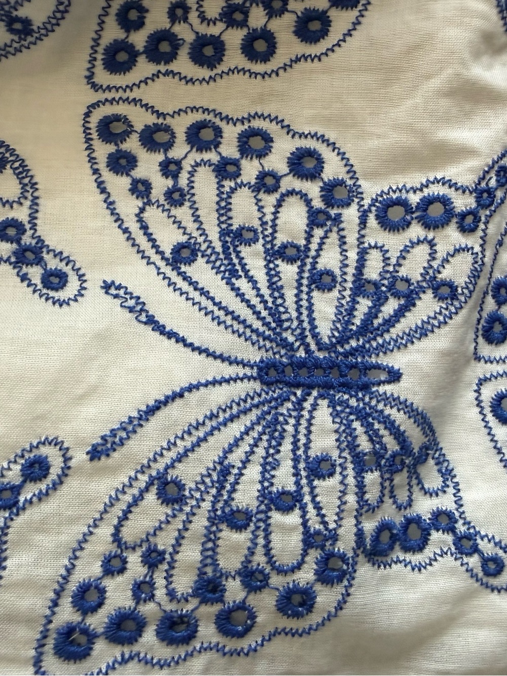 Milly Blue Butterfly Eyelet Midi Dress NWT Size 6 - Picture 4 of 4